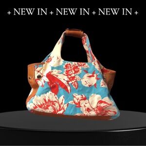Vintage Kate Spade Floral Tote Bag - Blue and Red